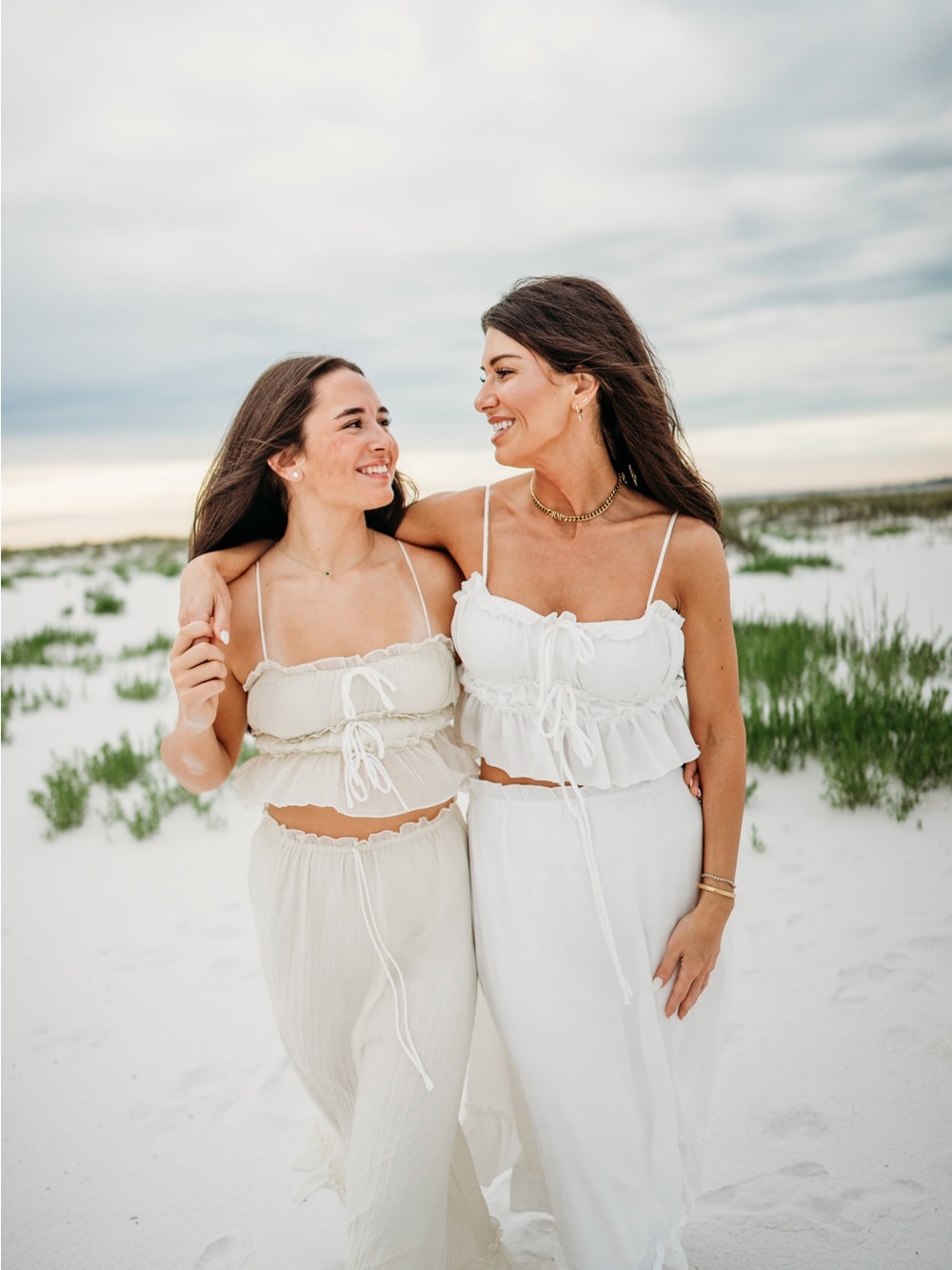 12th Tribe Cream & White Maxi Skirt and Crop Set